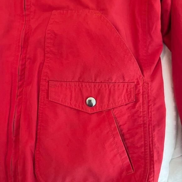 Larry Levine LL Red Sport Hooded Zip Windbreaker Jacket Size Small - Picture 5 of 9